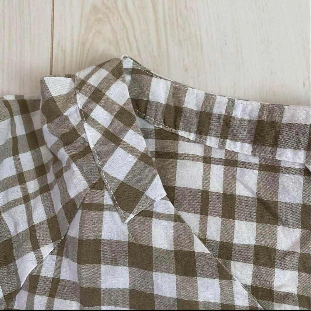 JEUNEMAMAN Blouse Shirt Long Sleeve LL Checkered - image 11