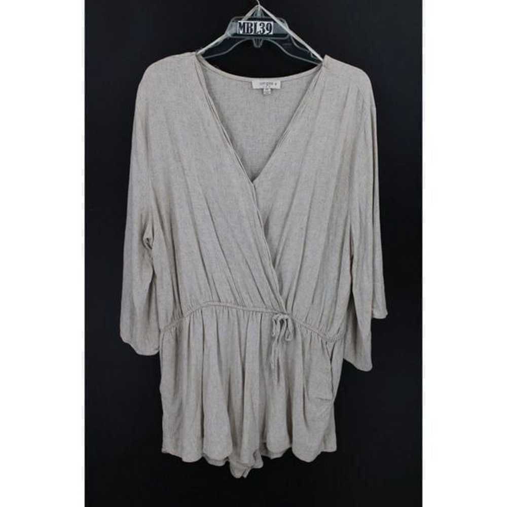 UMGEE+ WOMENS 2XL LINEN BLEND OATMEAL ROMPER CRIS… - image 1