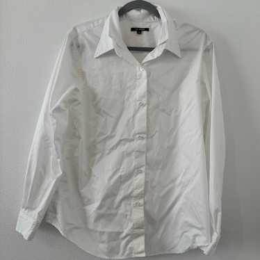 Kal Rieman Double Collar Shirt White Satin Stripe… - image 1