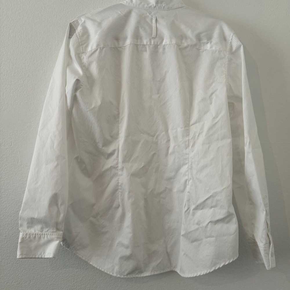 Kal Rieman Double Collar Shirt White Satin Stripe… - image 3