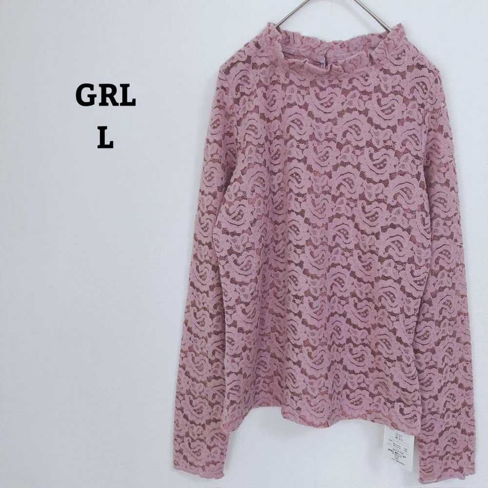 Grail Sheer Blouse Cutsew Frill High Neck Floral … - image 1