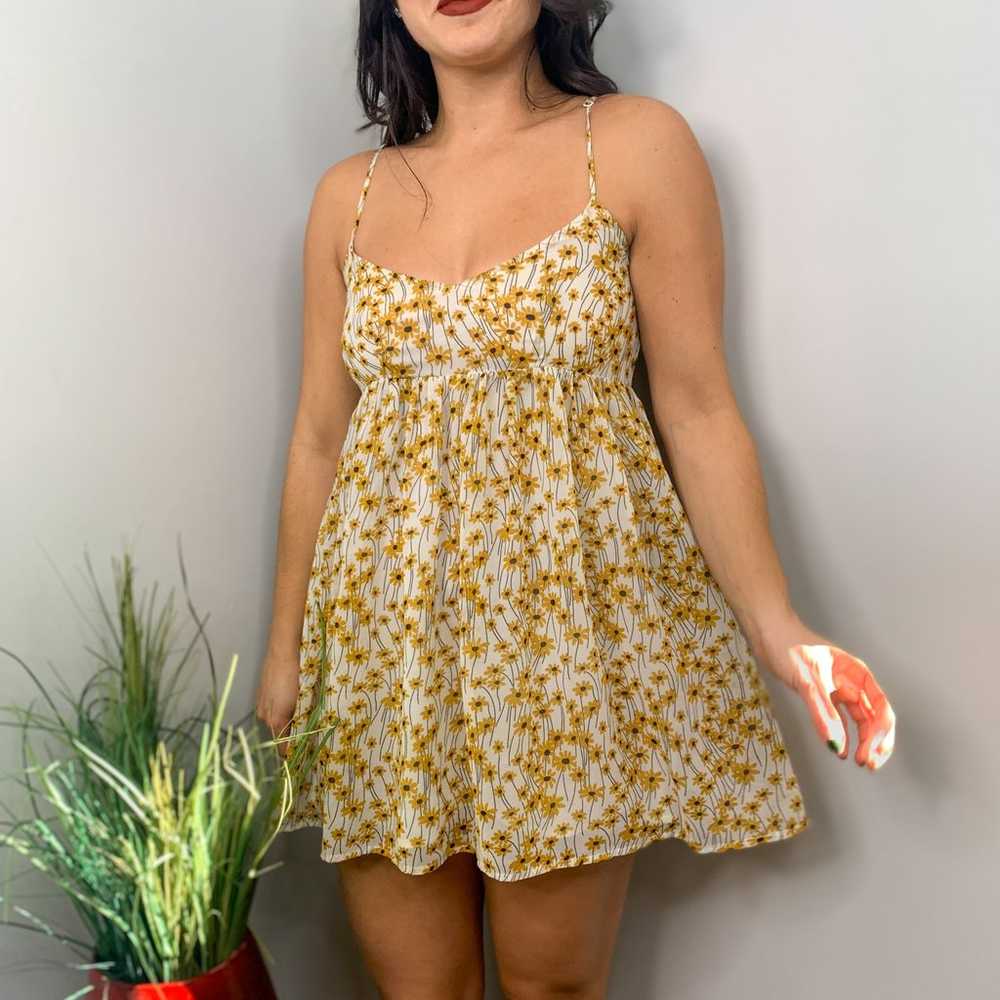 Oliviaceous White & Yellow Floral Babydoll Dress - image 5