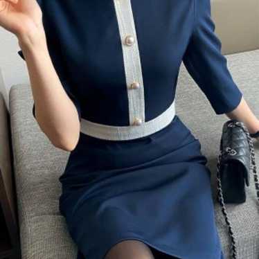 DHOLIC Navy Short Sleeve Bodycon Dress