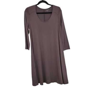 Garnet Hill Knit Trapeze Dress S Mocha Gray Brown… - image 1