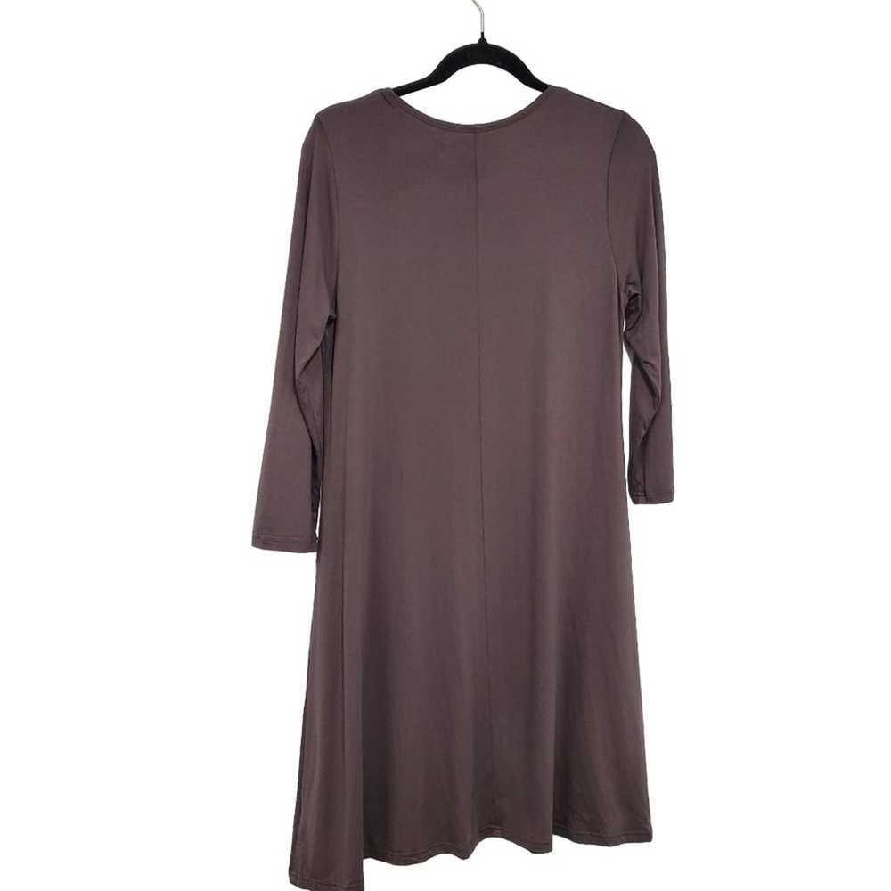 Garnet Hill Knit Trapeze Dress S Mocha Gray Brown… - image 3