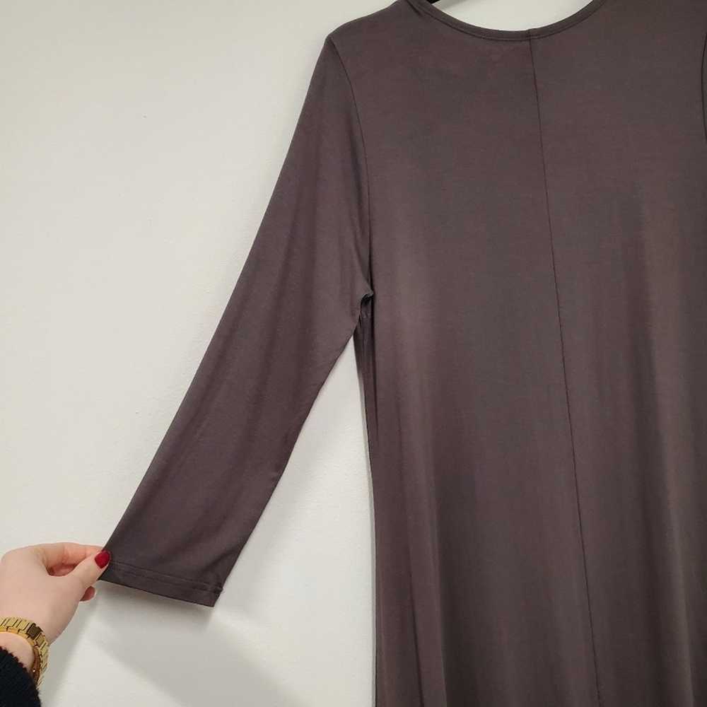 Garnet Hill Knit Trapeze Dress S Mocha Gray Brown… - image 8