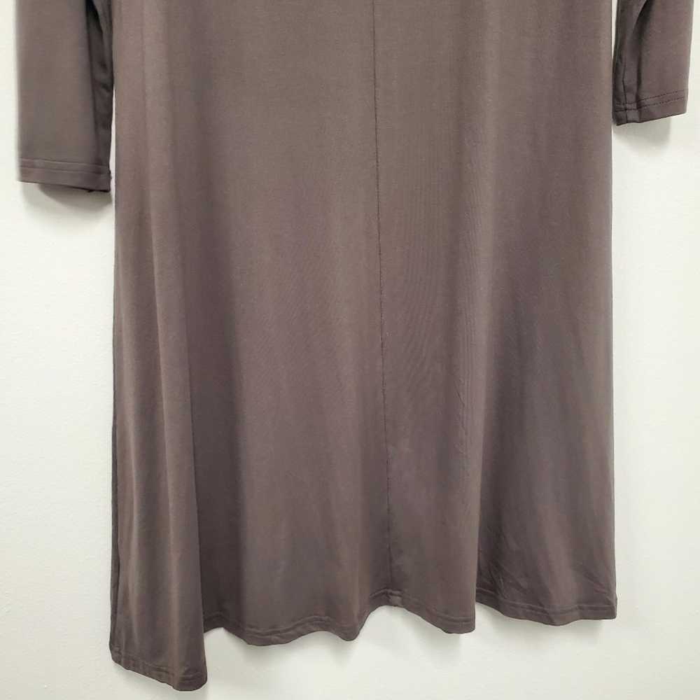 Garnet Hill Knit Trapeze Dress S Mocha Gray Brown… - image 9