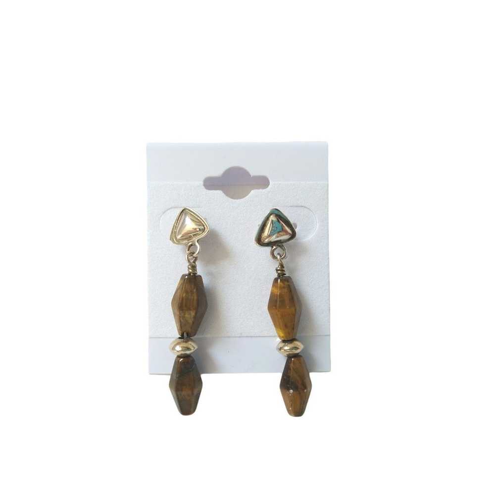 The Unbranded Brand Tiger Eye Dangle Drop Earring… - image 2