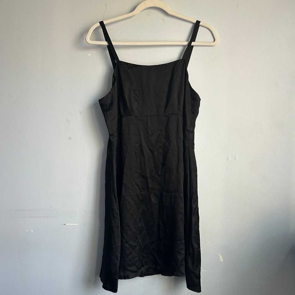 90s gap 100% silk black slip dress - image 1