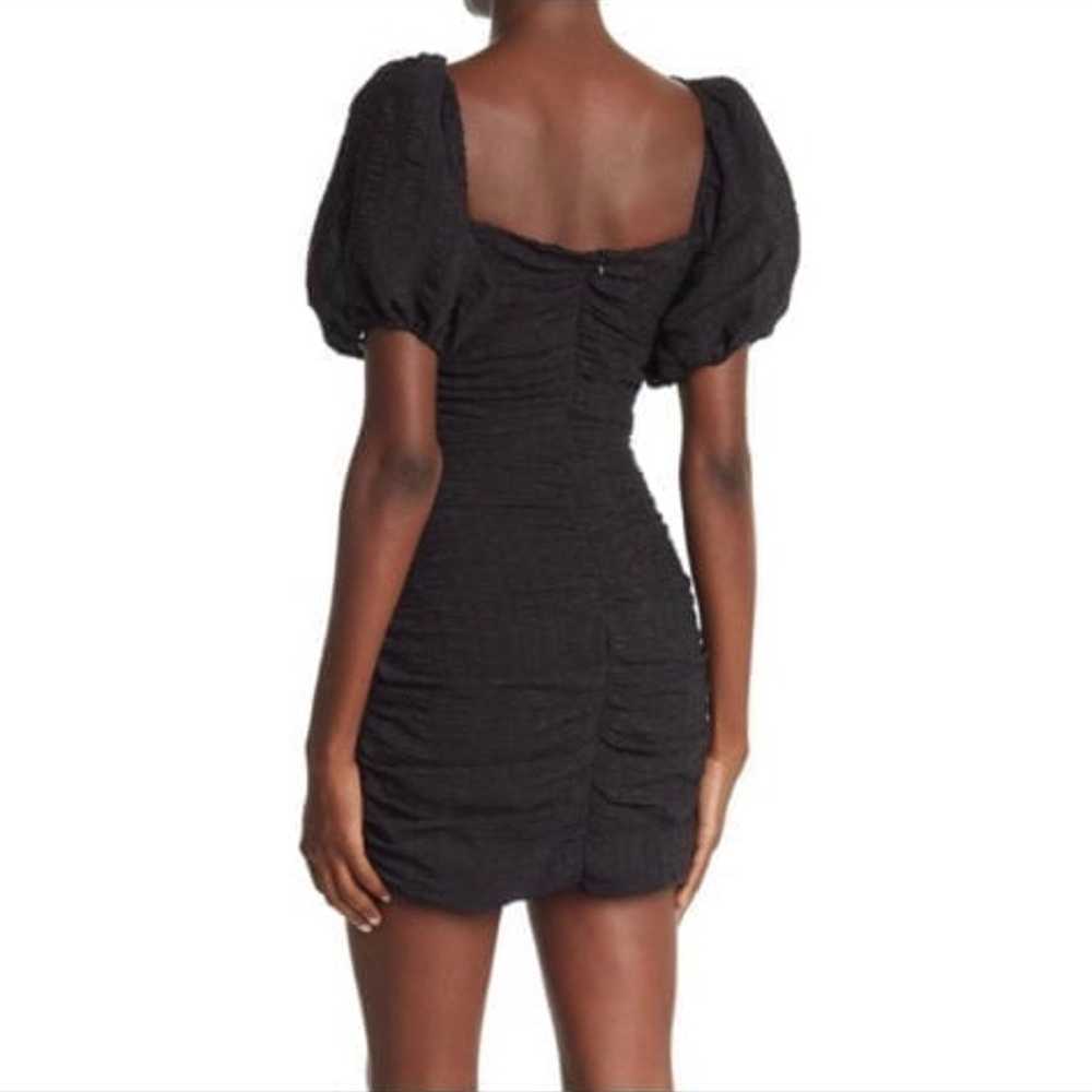 NSR Khai Ruche Puff Sleeve mini dress black size … - image 2