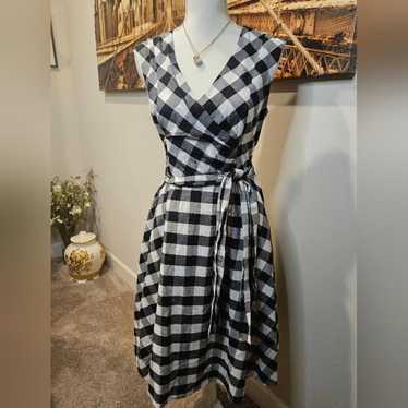 CK Black and White Gingham Wrap Dress -