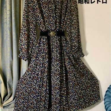 Vintage Showa Retro Floral Long Dress