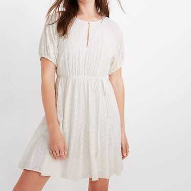 Madewell Eyelet Tassel-Tie Mini Dress Cream