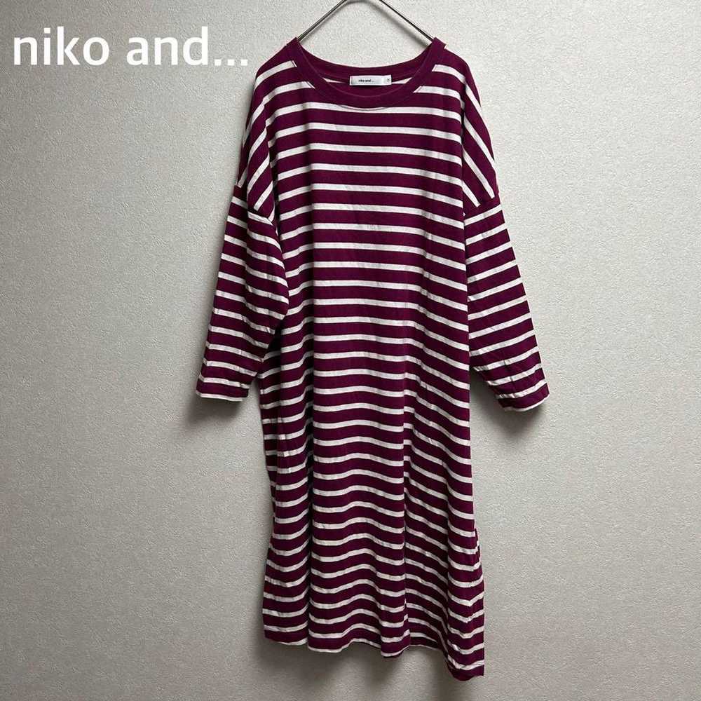 niko and... Niko And Border Long Dress Purple - image 1