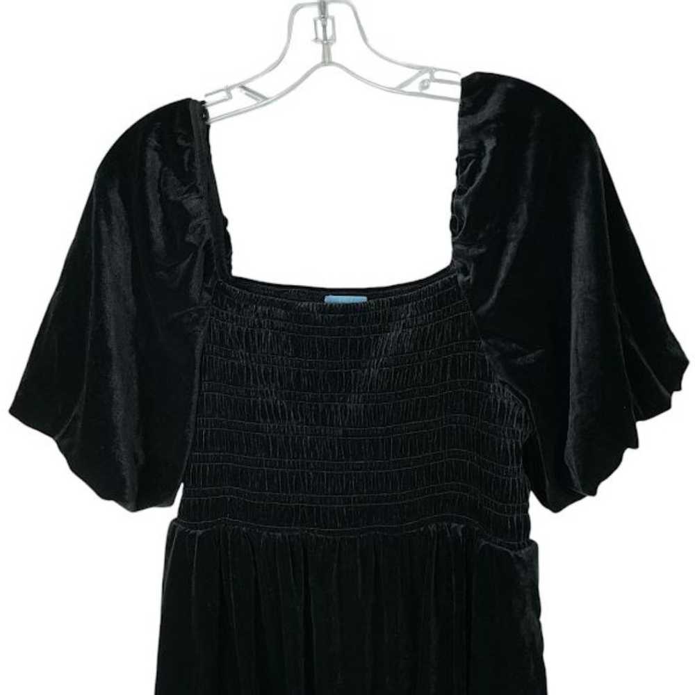 Draper James RSVP Womens  Sz L Black Velvet Smock… - image 3