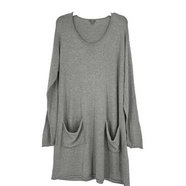 J Jill Knit Sweater Dress Gray Long Sleeves Pocke… - image 1