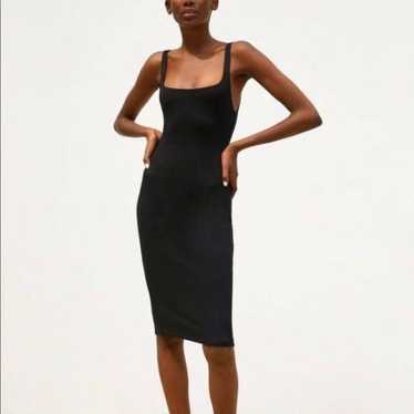 Zara Black Bodycon hotsell Tule Midi Sleeveless Dress Size Small