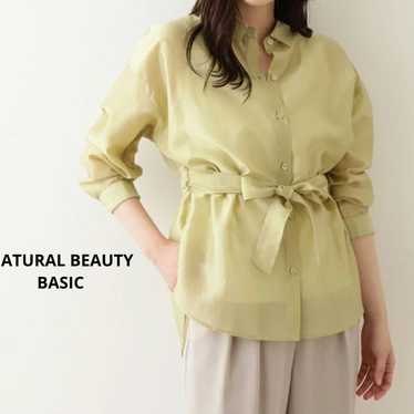 Natural Beauty Basic Sheer Blouse Loose Ribbon