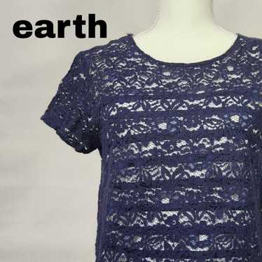 Earth Music & Ecology Lace Tops Stripe Navy