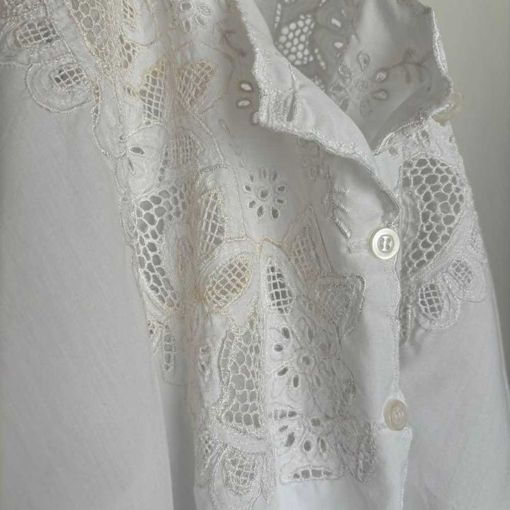 vintage lace puff sleeve blouse - image 4