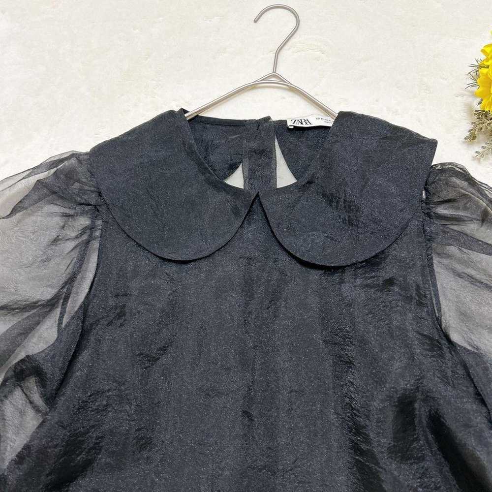 2590◆ZARA (XS) Sheer Long Sleeve Blouse Black Puf… - image 3