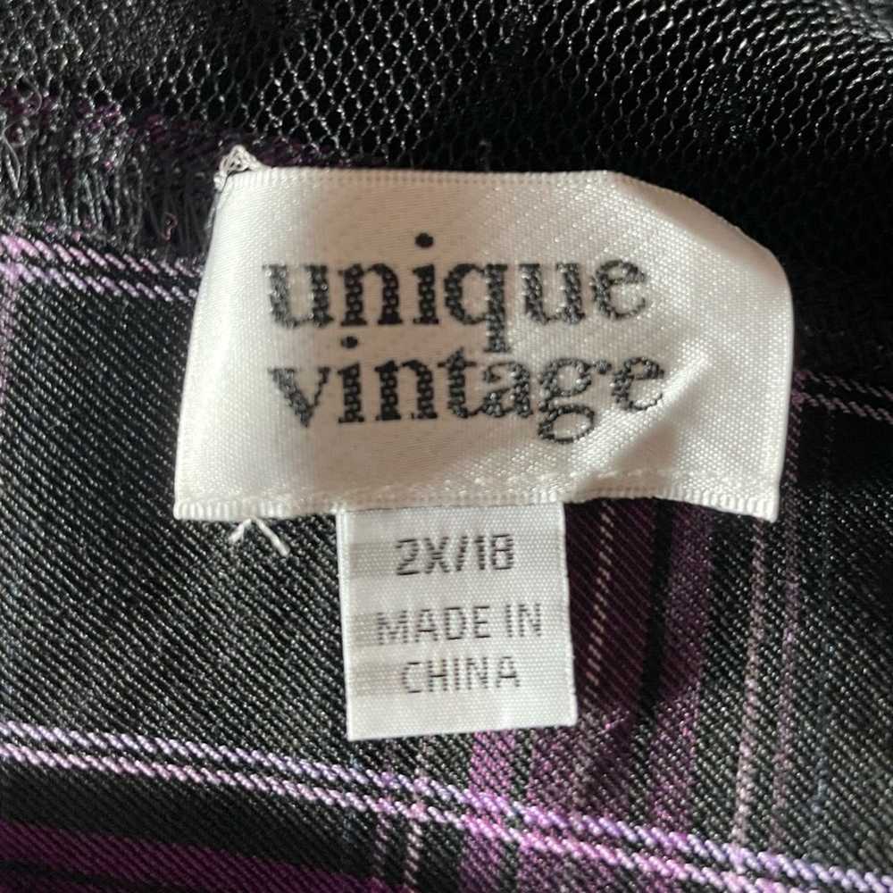 UNIQUE VINTAGE 1940s Purple Plaid Addison Blouse … - image 6