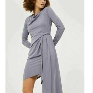 Topshop Asymmetric Crepe Drape Mini Faux Wrap Dre… - image 1