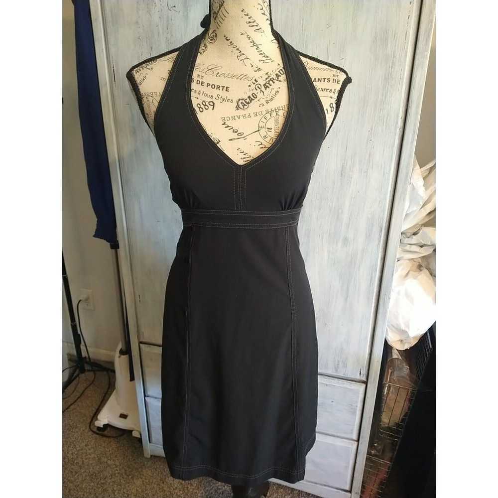 Athleta Halter Knee Length Black  Dress Small - image 1