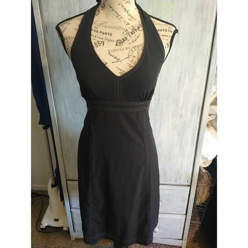 Athleta Halter Knee Length Black  Dress Small - image 2