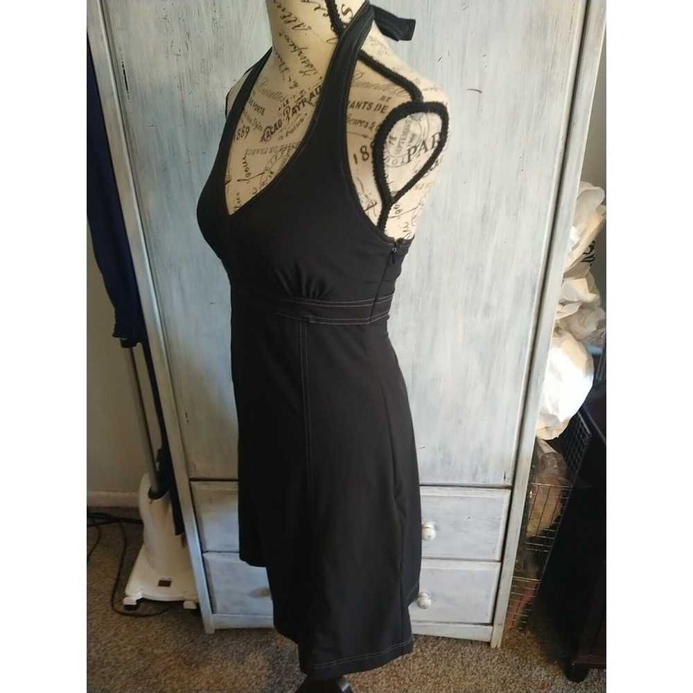 Athleta Halter Knee Length Black  Dress Small - image 4