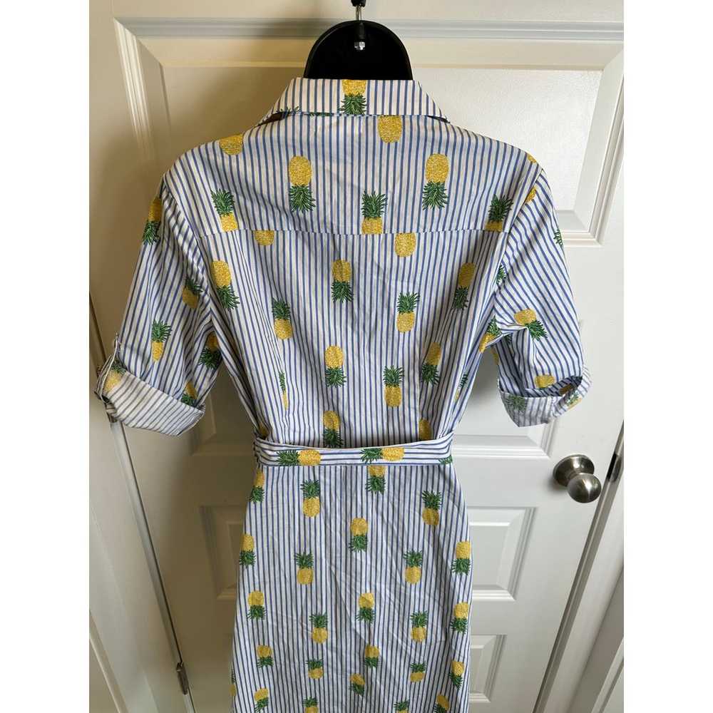 NWOT Chloe+Rene Cotton Pineapple Pinstripe Belted… - image 7