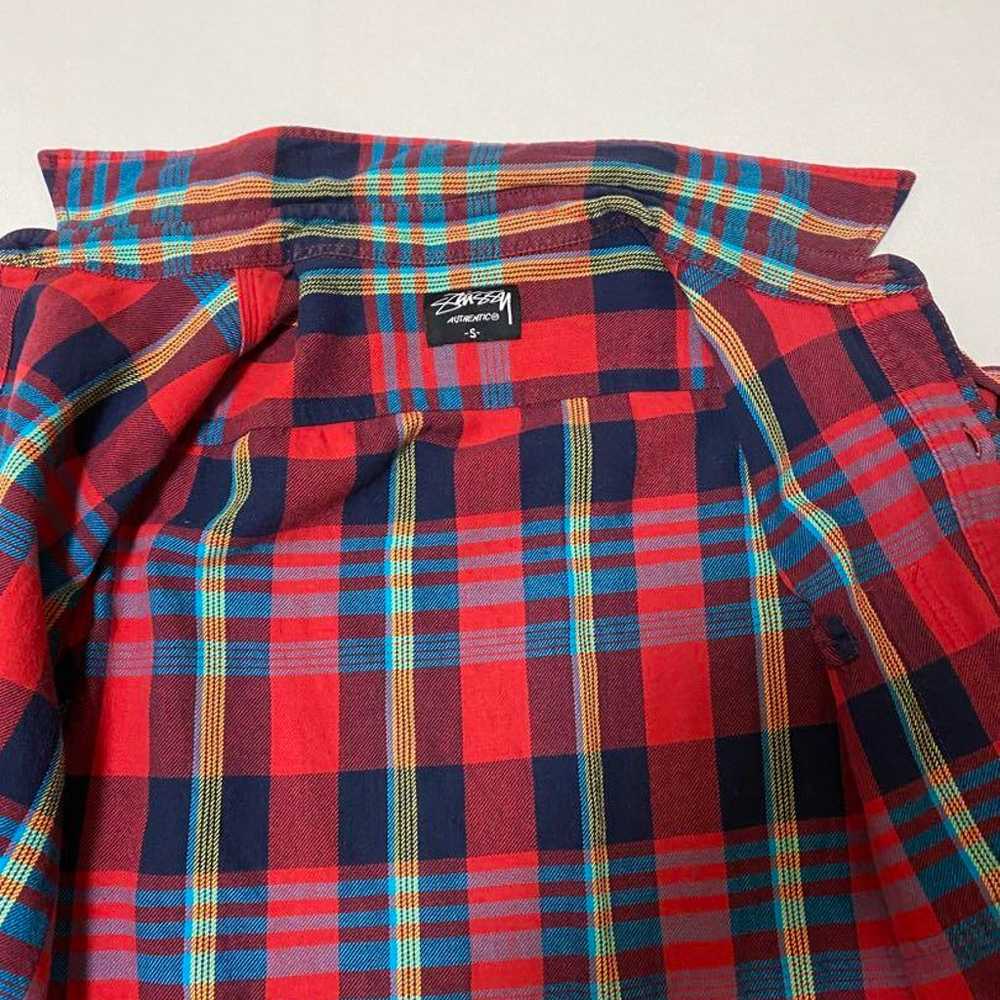 [Super Rare] STUSSY Flannel Shirt Classic Red Che… - image 3