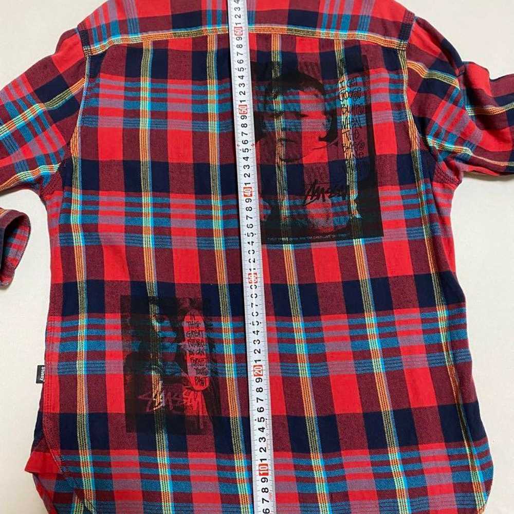 [Super Rare] STUSSY Flannel Shirt Classic Red Che… - image 8