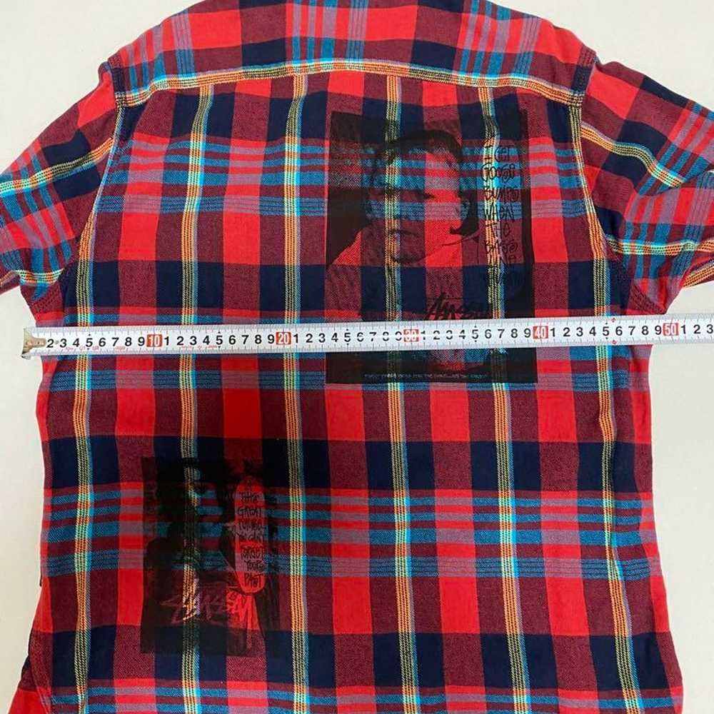 [Super Rare] STUSSY Flannel Shirt Classic Red Che… - image 9