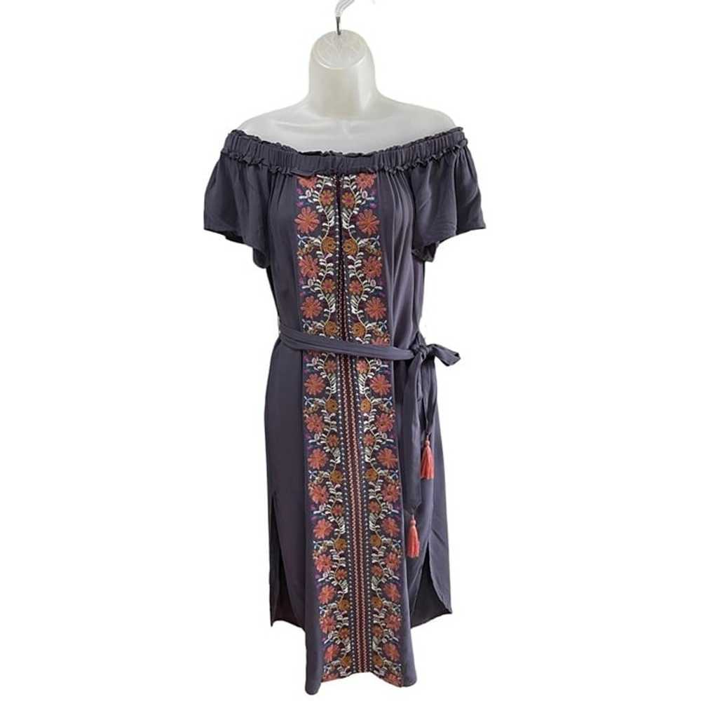 VICI Ladies Plum BOHO Embroidered Midi Off the Sh… - image 2