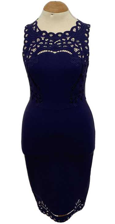 TED BAKER LONDON NIGHT BLUE WOMEN DRESS SZ 2 EXCEL