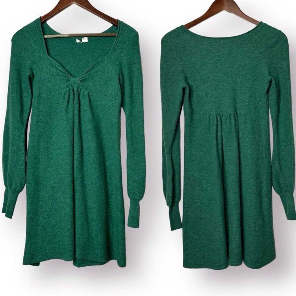 Anthropologie Moth Women's Wool Green Long Sleeve… - image 1