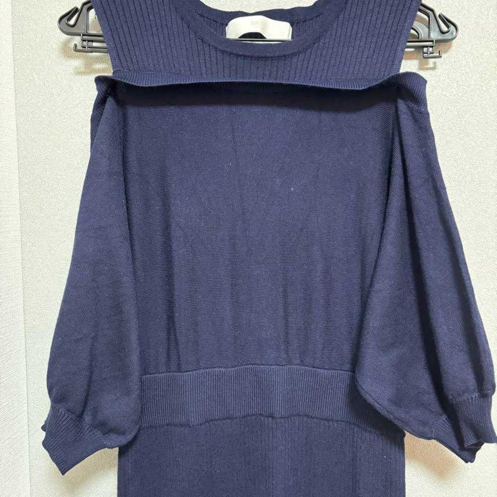 Tocco Closet Navy Knit Off-Shoulder Dress - image 6