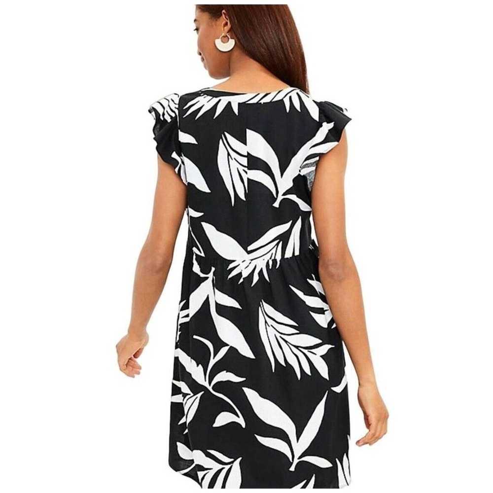 Ann Taylor LOFT Black & White Palm Leaf Print Res… - image 3