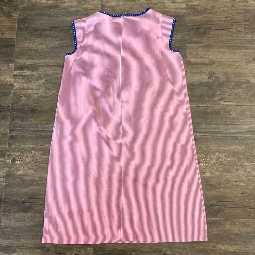 Vintage Smart Time Sleeveless Dress Pink Striped … - image 7