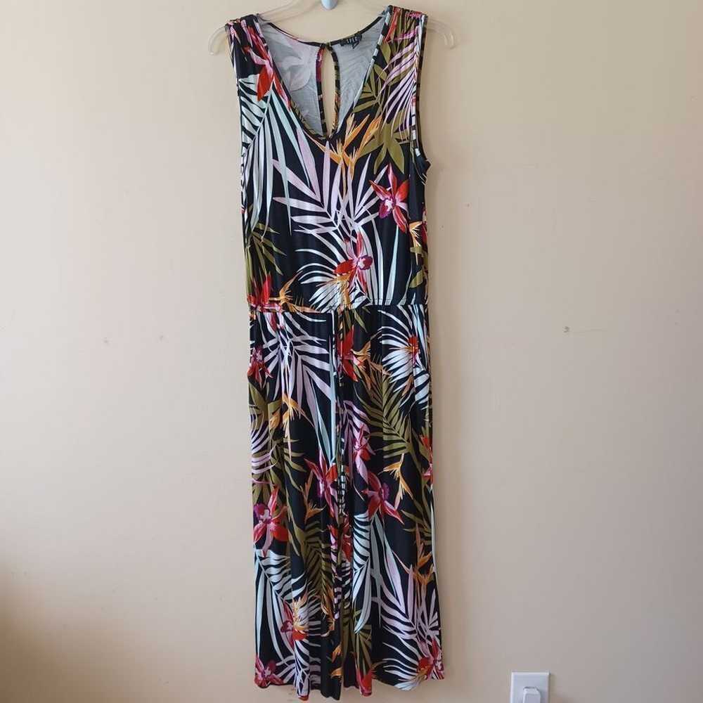 Spense Tropical Jumpsuit Sleeveless Pullon Pocket… - image 1