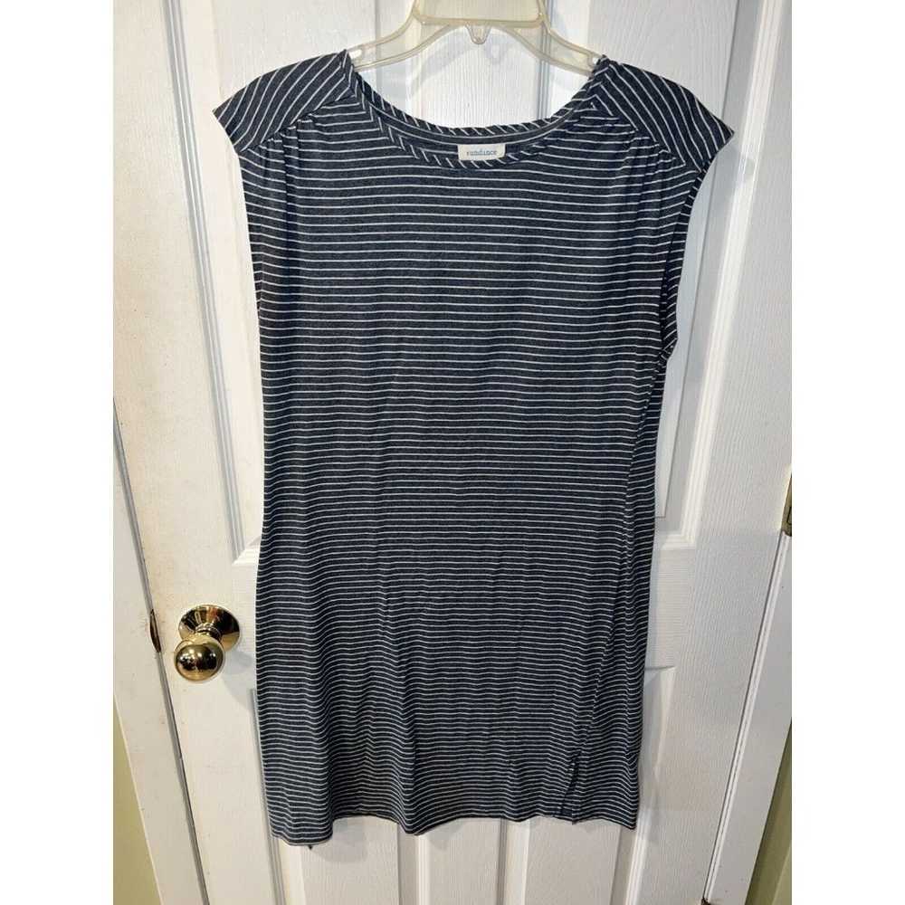 Sundance Shift Dress Womens Sz M Blue White Strip… - image 7