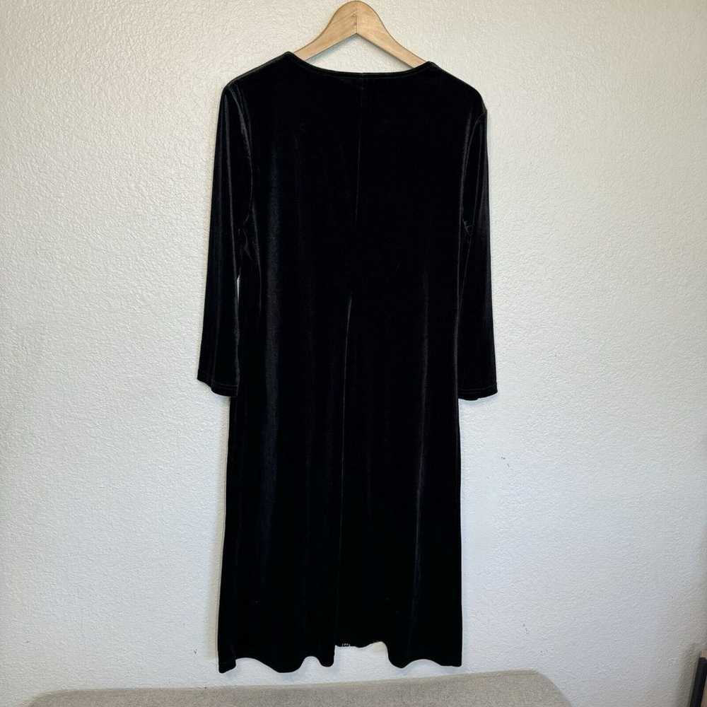 Coldwater Creek Dress Women L Black Velvet Embroi… - image 3