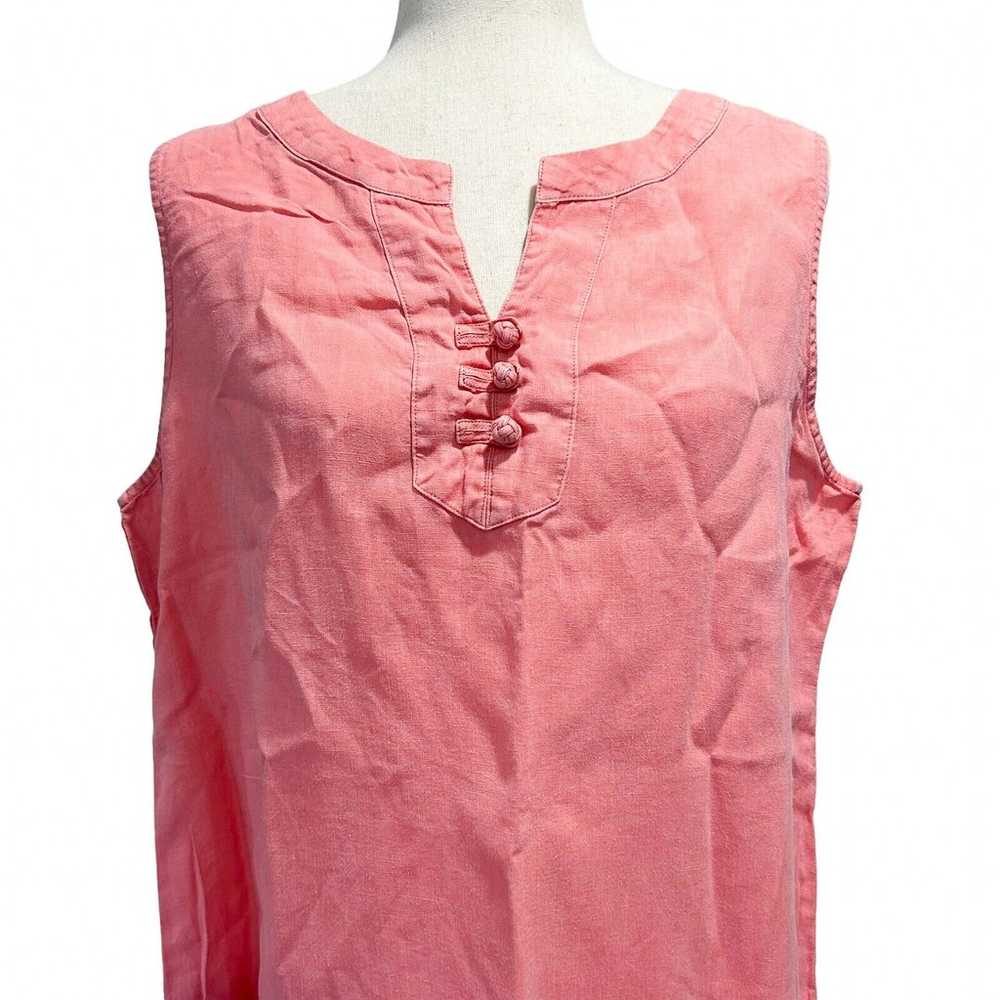 J.Jill Large Women's Coral Sleeveless 100% Linen … - image 8