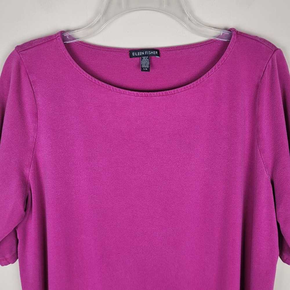 Eileen Fisher Size L Tencel Stretch Jersey T-Shir… - image 2