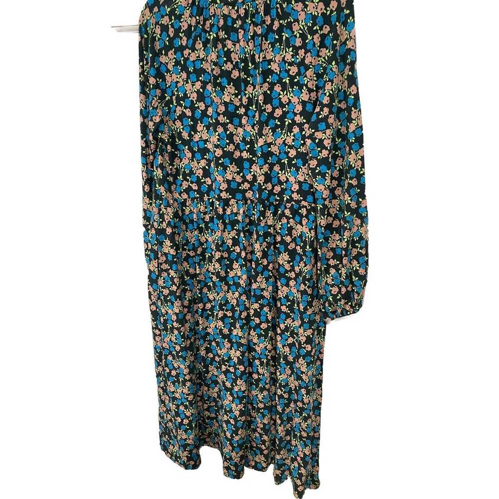 Boden Jersey MIDI Floral Sz 12 Long Sleeve Dress - image 5