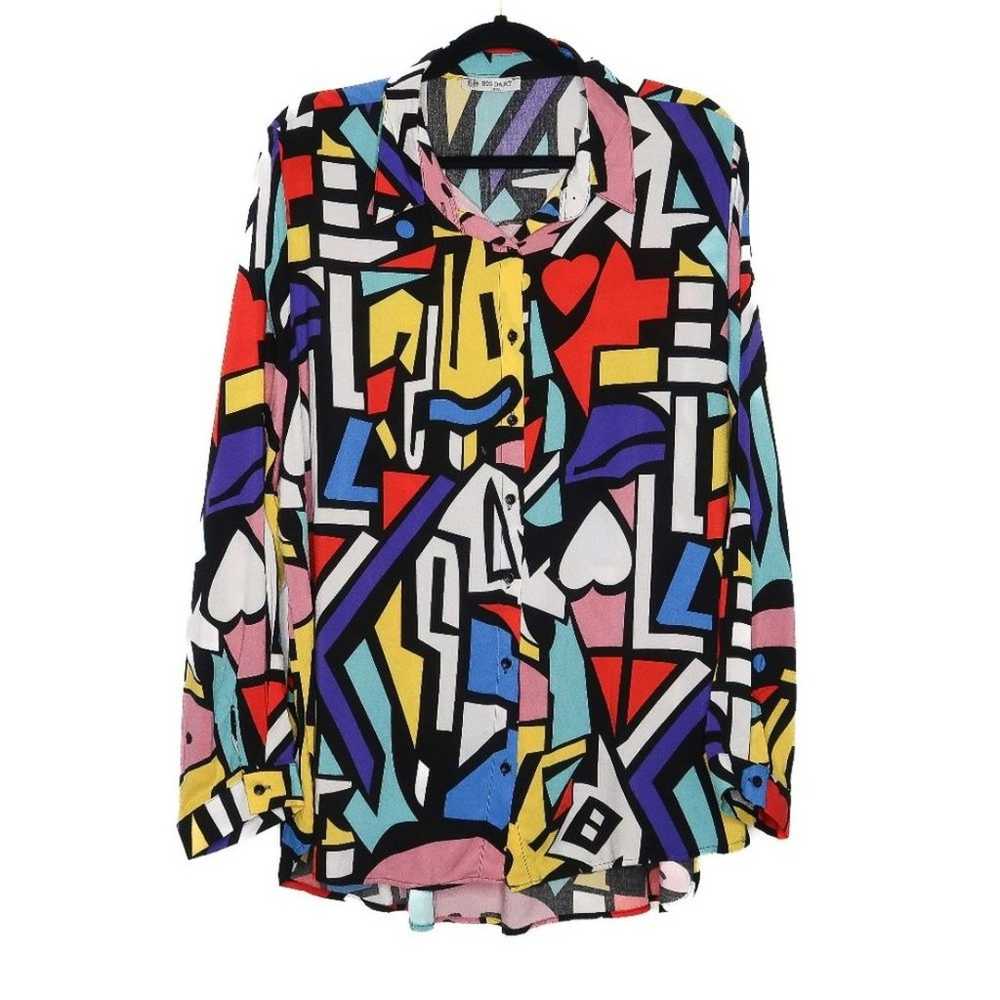 Vintage Big Dart Blouse Shirt Retro PopArt Abstra… - image 4