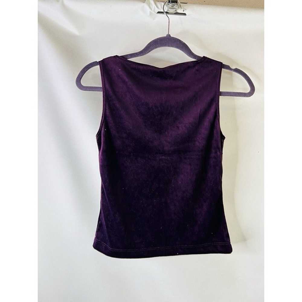 Vintage 90s Womens Small Velour Floral Sleeveless… - image 5