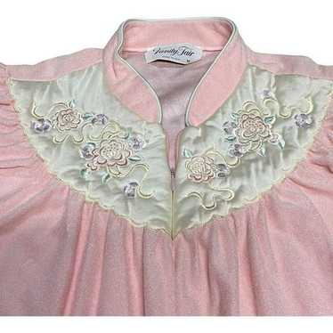 Vanity Fair Pink Nightgown Floral Embroidered Vin… - image 1