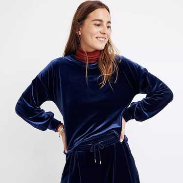 Madewell Velvet Balloon-Sleeve Sweatshirt size Sma